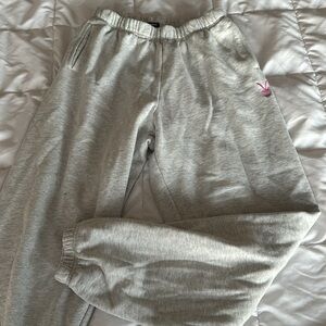 playboy by pacsun grey sweatpants with pink bunny!